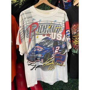 vtg 90s RUSTY WALLACE NASCAR Tshirt xl // racing graphic aop miller lite #2 beer